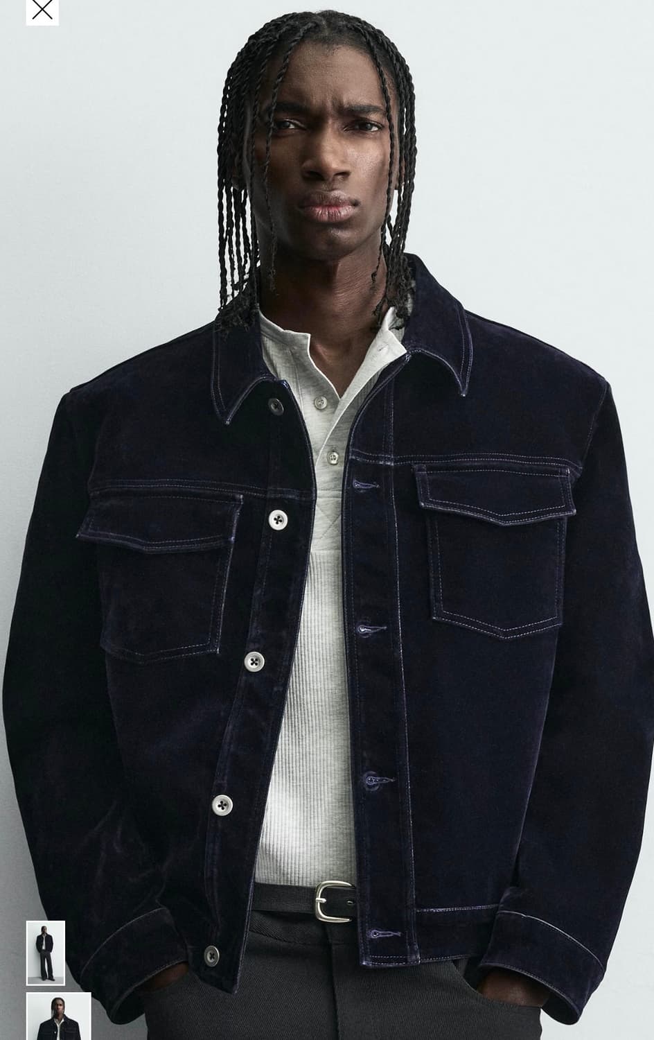 [m] 자라 플록 벨벳 점퍼 상품이미지2