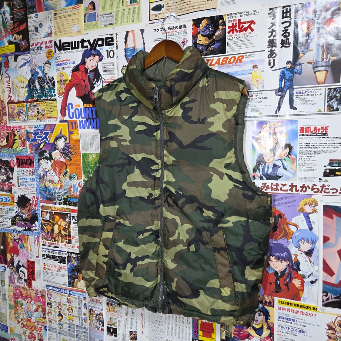 JPN 밀리터리 카모 리버시블 패딩 베스트 상품이미지2
