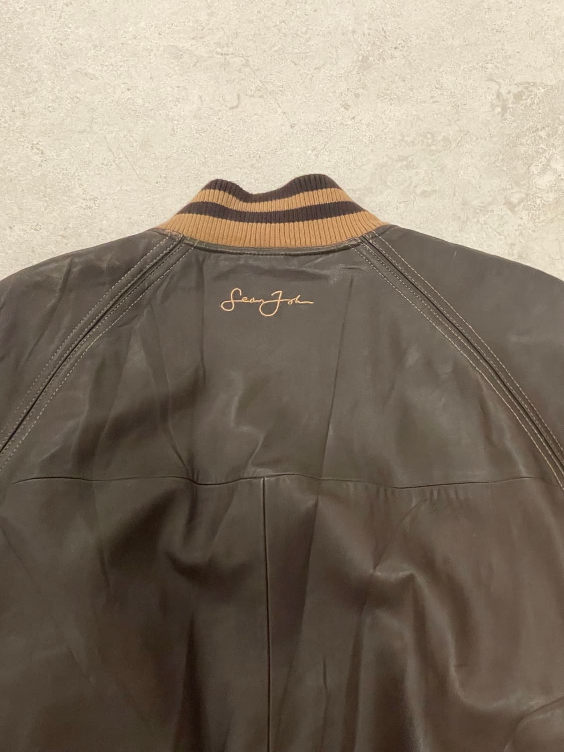 sean john 브라운 야구점퍼 가죽자켓 XL 상품이미지8