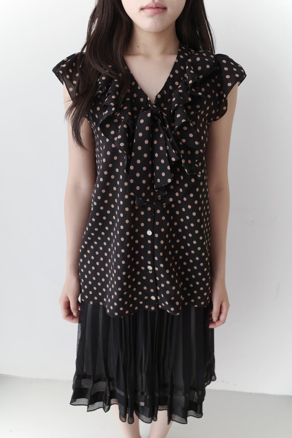 dot ribbon half shirt 상품이미지1