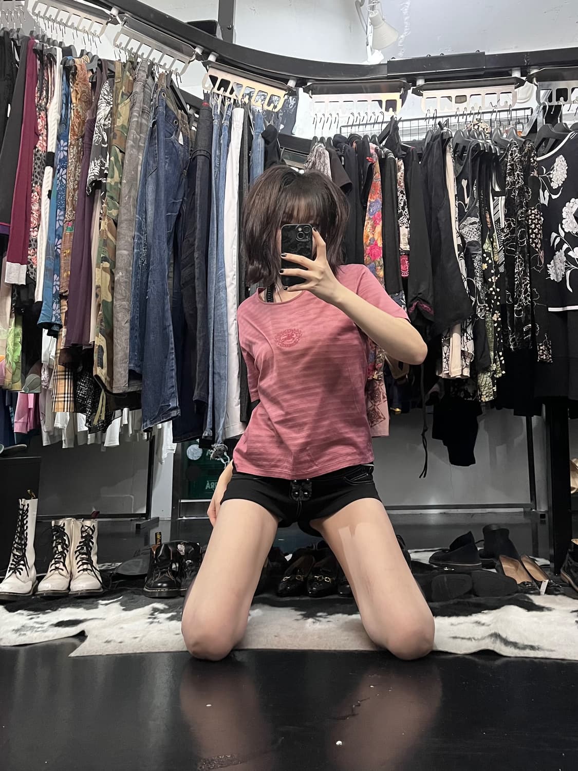 버버리 레드 스트라이프 반팔 상품이미지1