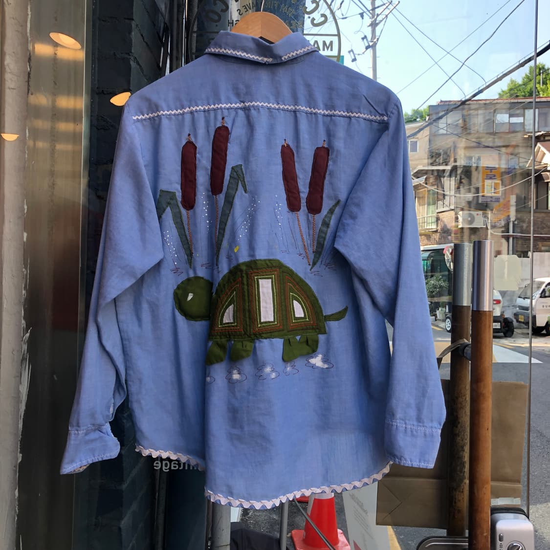 70s Vintage chambray shirt-L 상품이미지7