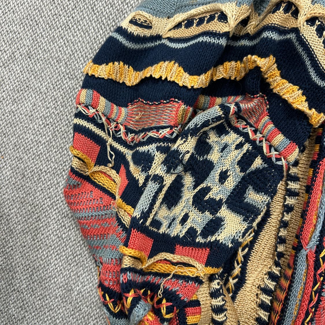 호주 빈티지 케이블 니트 가디건(L) 상품이미지6