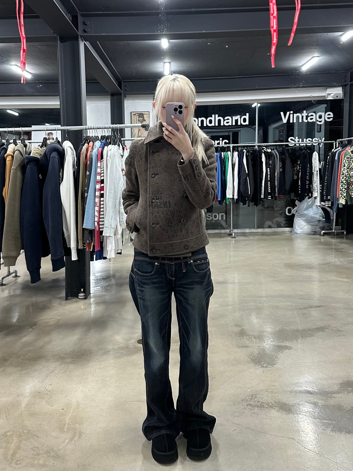 히스테릭글래머 스컬 숏 코트 브라운  상품이미지3