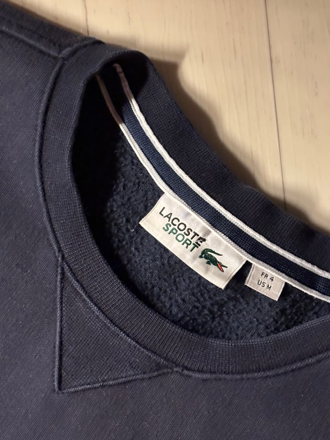 라코스테 크루넥 코튼 저지 롱슬리브 블랙네이비 상품이미지3