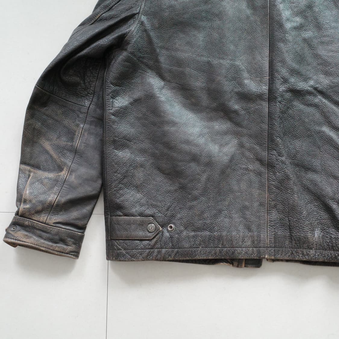 쉐비뇽 Chevignon 빈티지 암소가죽 차심 레더 자켓 XL 상품이미지10