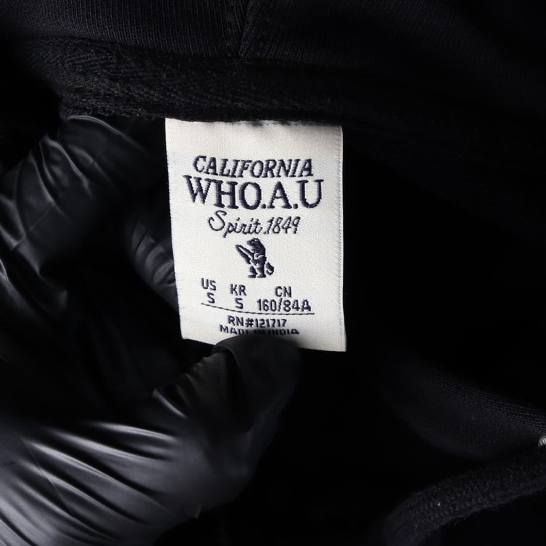 WHO.A.U 베어자수 크롭 후드집업 S 상품이미지5