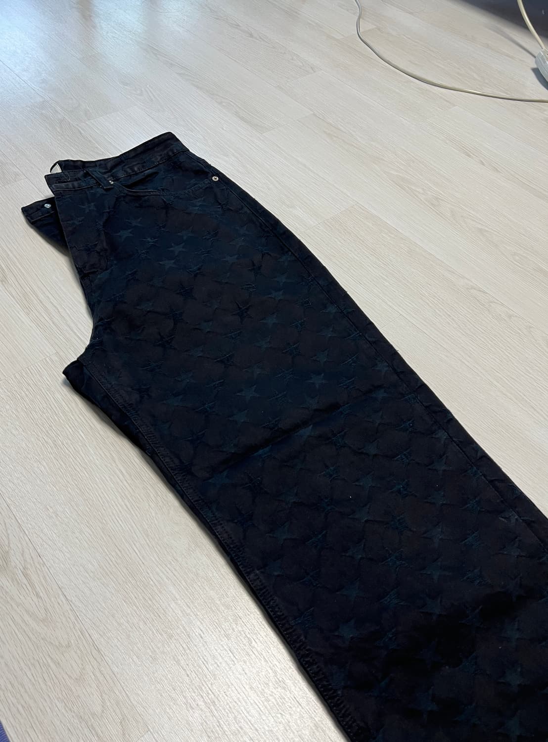 [Youth] black star wide denim pants 상품이미지3