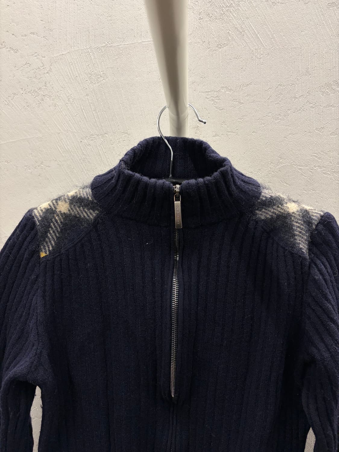 버버리 정품 런던 니트 집업 가디건 네이비 S 상품이미지3