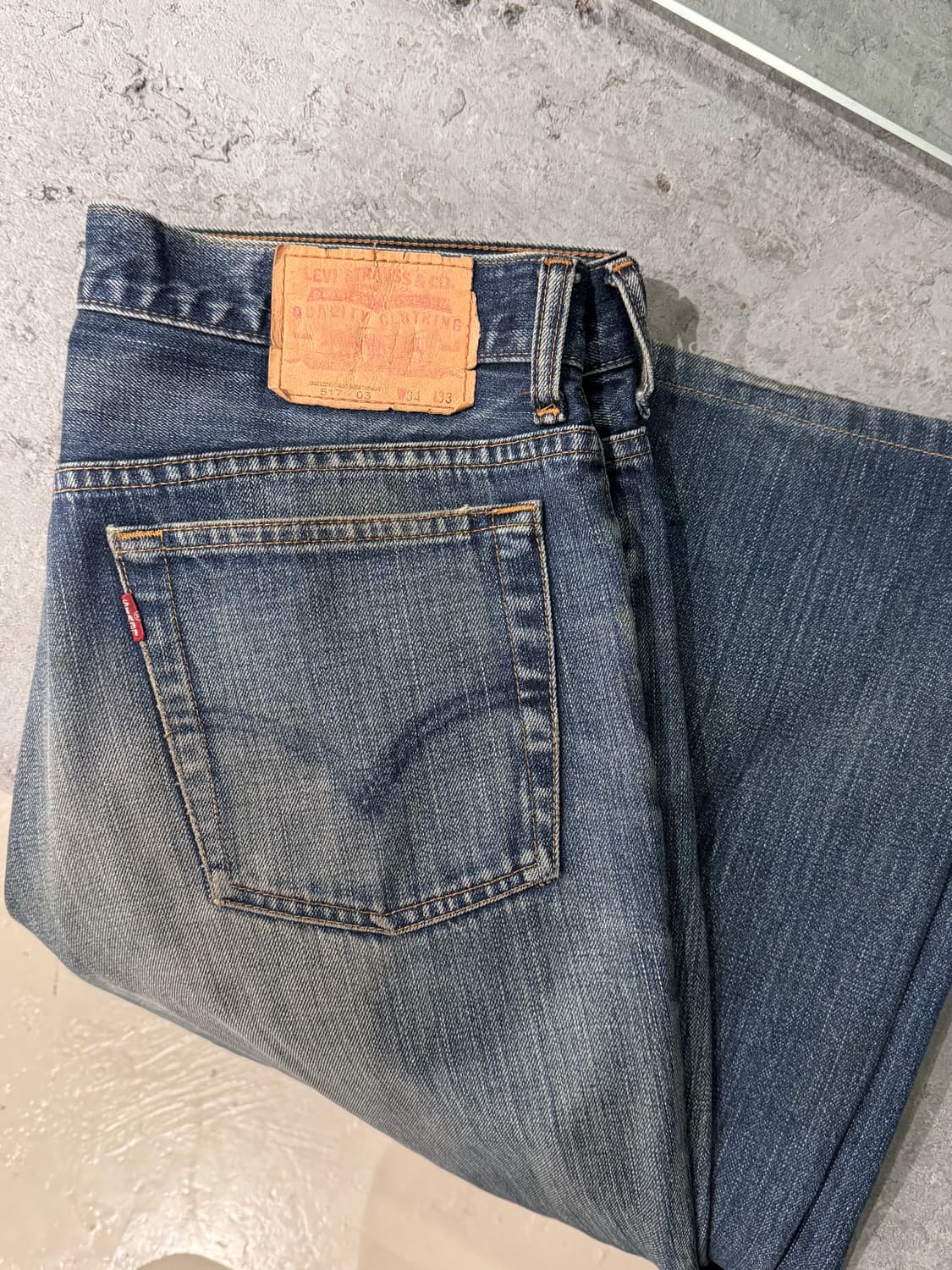 90s 리바이스 517 워시드 데님 부츠컷팬츠 상품이미지2