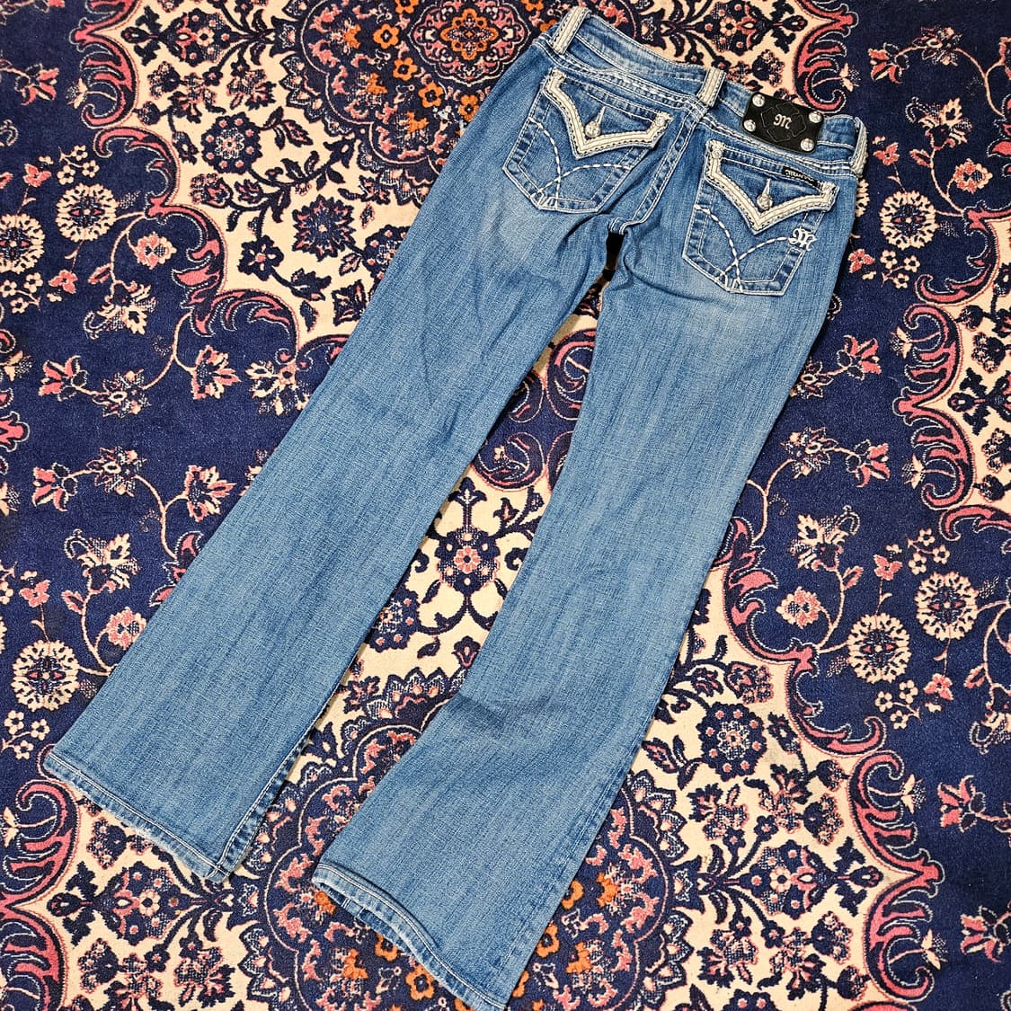 Miss Me 버튼 자수 y2k 디테일 데님 부츠컷 팬츠 상품이미지1