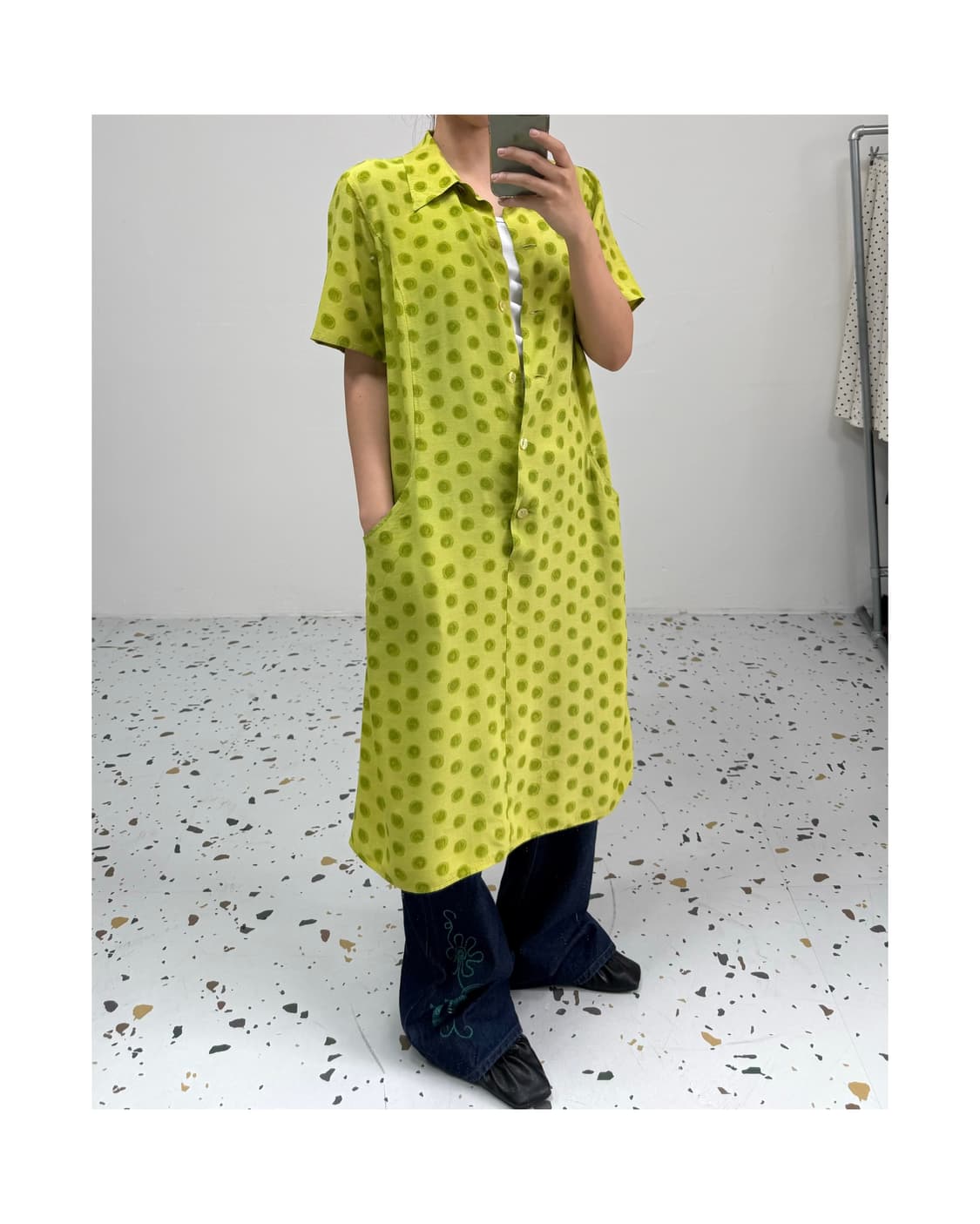 빈티지 도트 원피스 상품이미지1