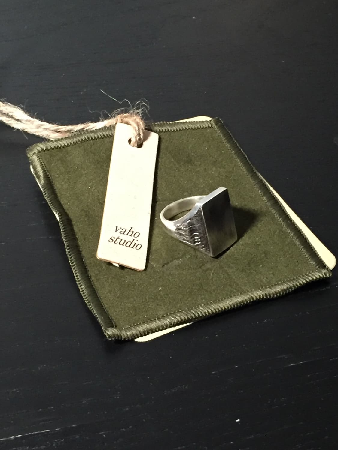 바호스튜디오 Square texture seal ring 반지 12호 상품이미지2