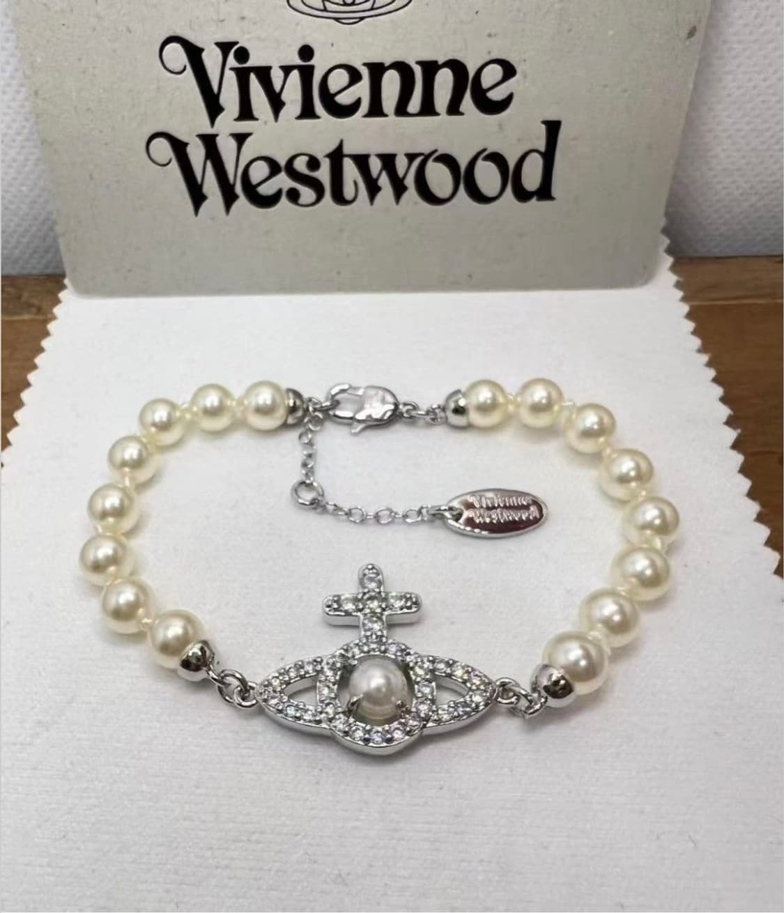 비비안웨스트우드 아카이브 진주펄 크리스탈 orb 브레이슬릿 팔찌 상품이미지1