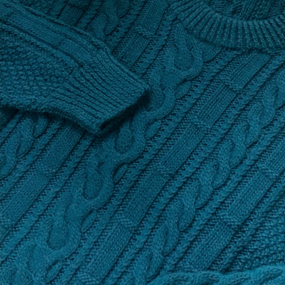 VTG 빈티지 딥 청록 피셔맨 니트 스웨터 남성 97 여성 55 66 상품이미지3