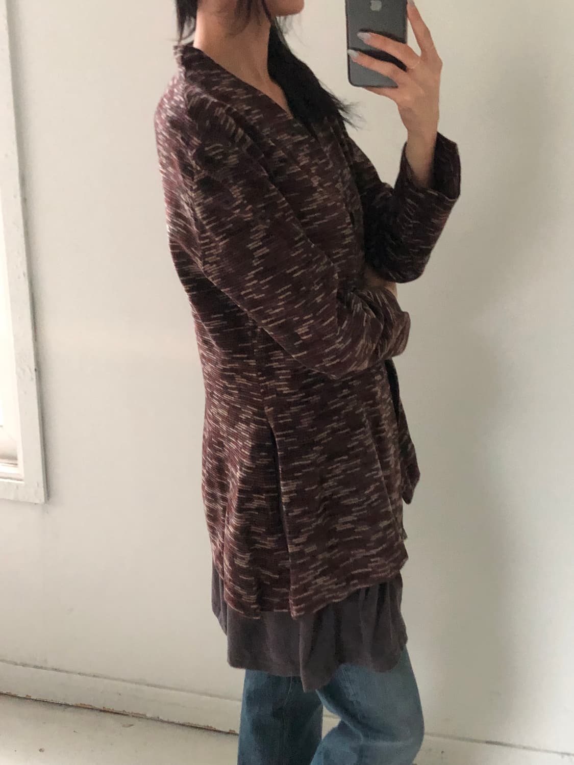 일본빈티지 배색 니트가디건 상품이미지3