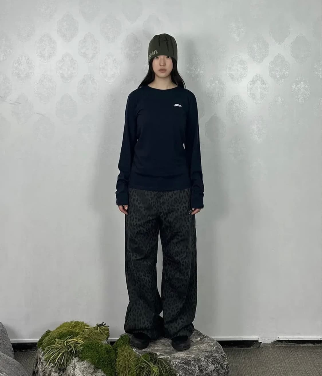 잇자바이브 코튼 와이드 팬츠 레오파드 상품이미지1