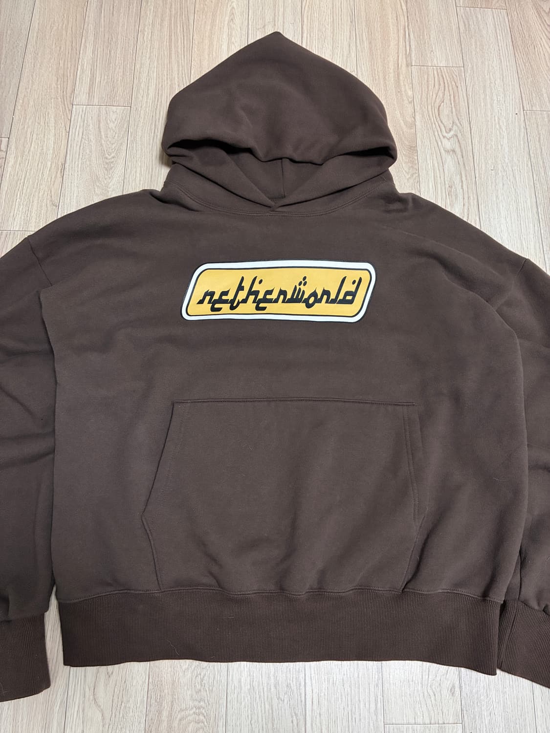 네더월드 아라빅 로고 브라운 후드티 L 상품이미지4