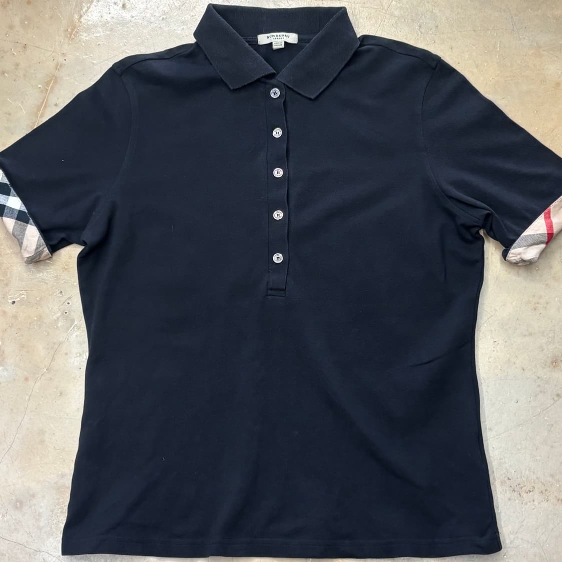 버버리 소매 노바체크 포인트 여성 카라 short T-shirt 04 상품이미지1