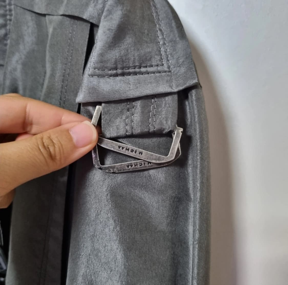 미샤 (MICHAA) 100% 실크 트렌치 코트 55 사이즈 상품이미지4