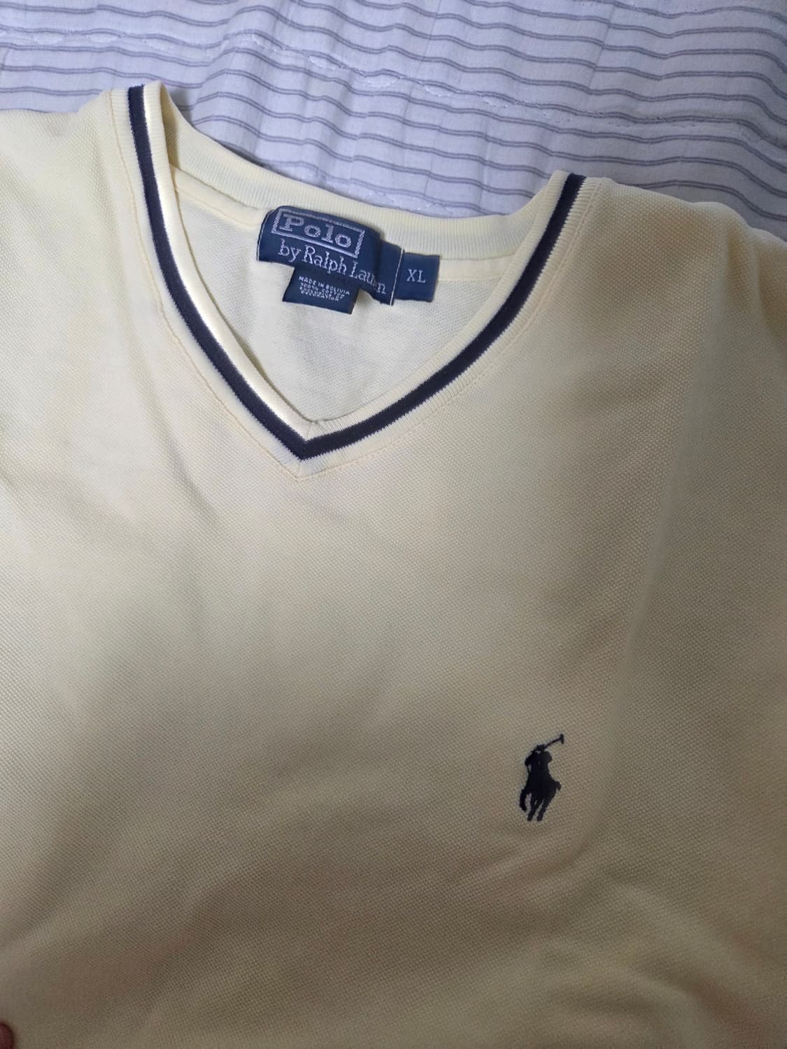 폴로랄프로렌 연노랑 브이넥 반팔티 상품이미지3