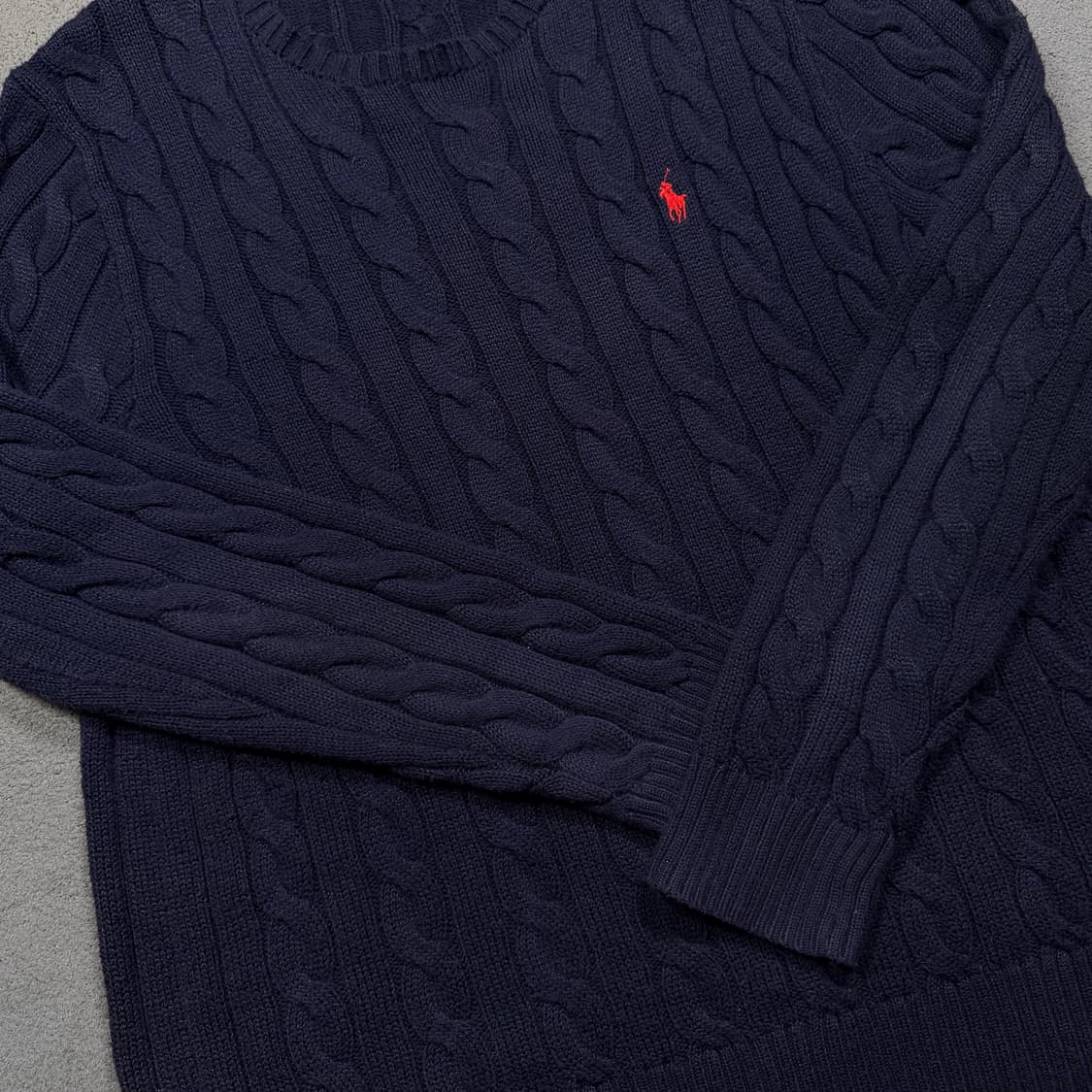 Qr 폴로 코튼 네이비 꽈배기 니트 상품이미지3