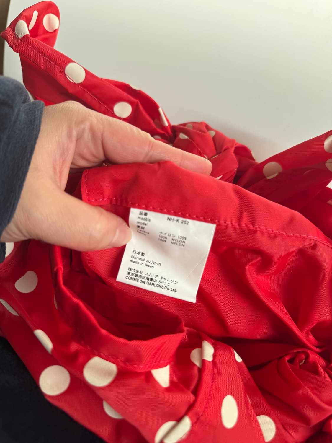 꼼데가르송 도트 나일론 만두백 상품이미지3