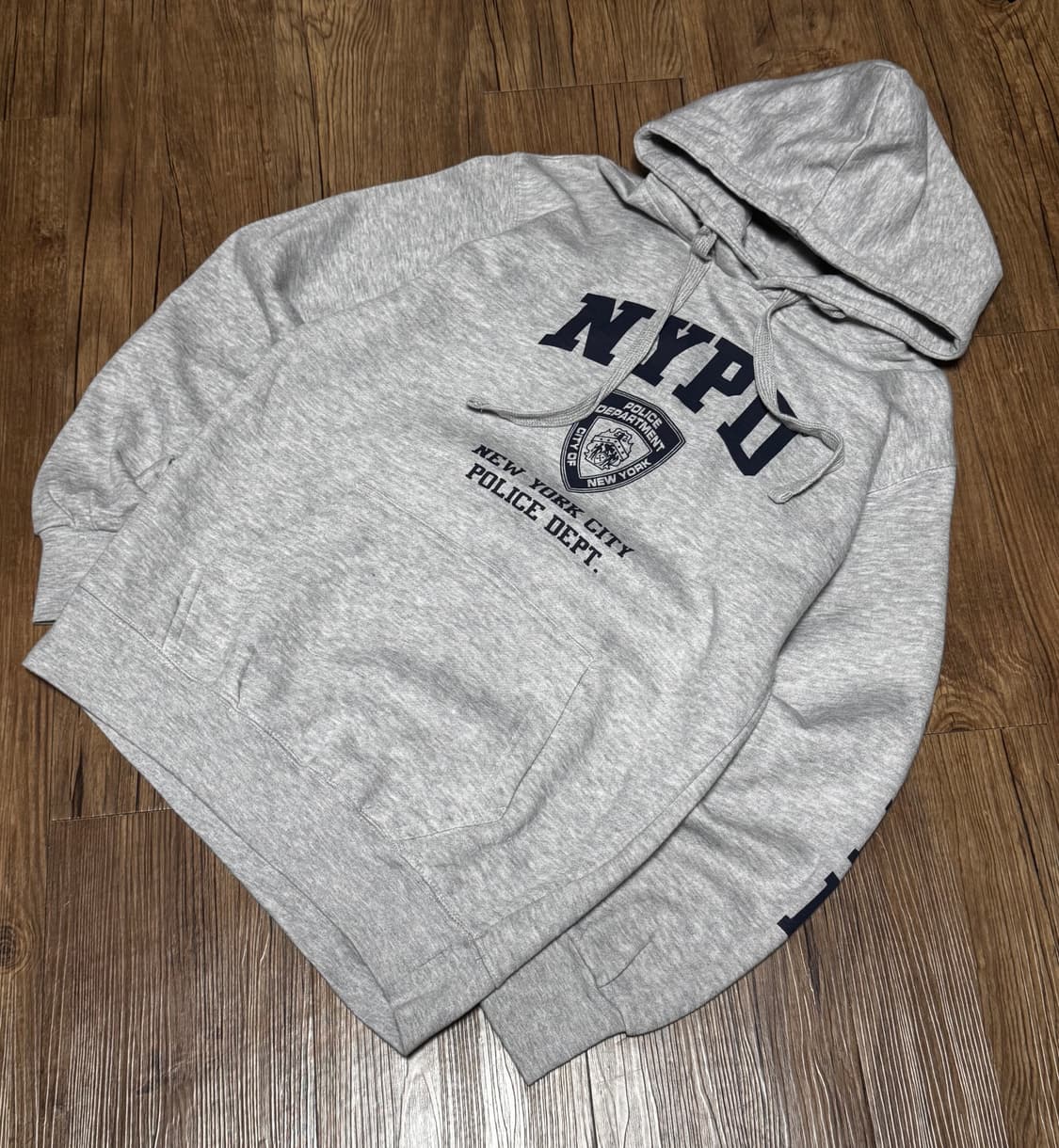 NYPU 뉴욕 경찰 헤더 그레이 기모 후드티 상품이미지1