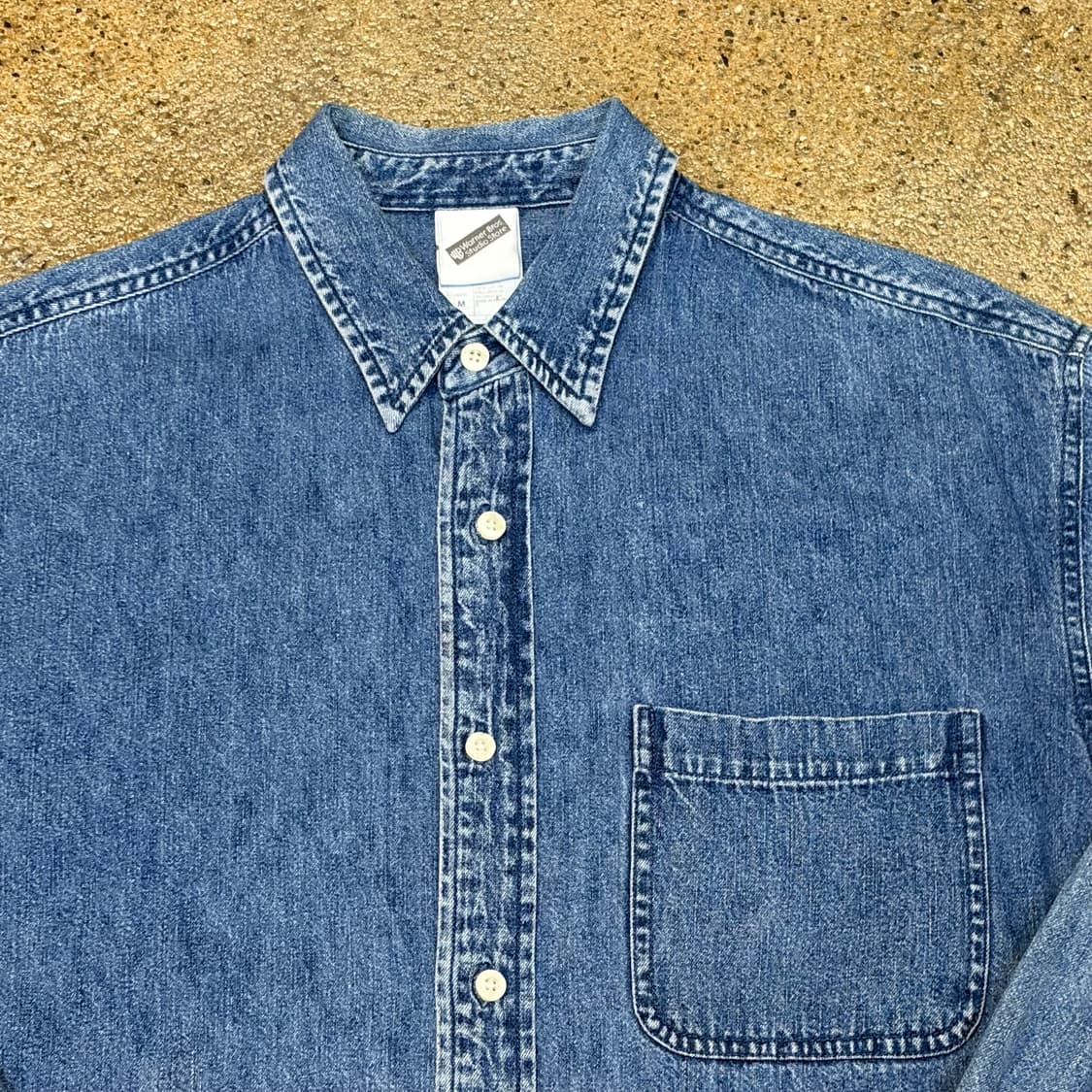 90s 미국 빈티지 루니툰즈 워너브라더스 연청 청남방 데님셔츠 상품이미지7