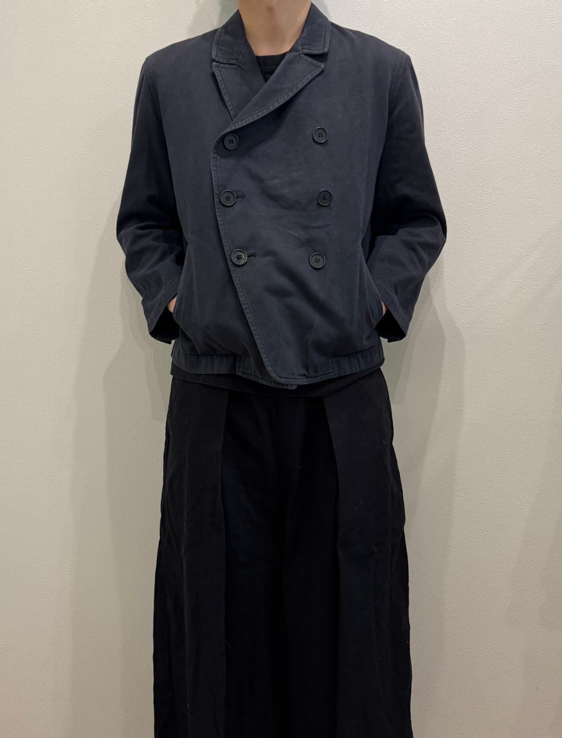 요지야마모토 90s 크롭 피코트 자켓 상품이미지1