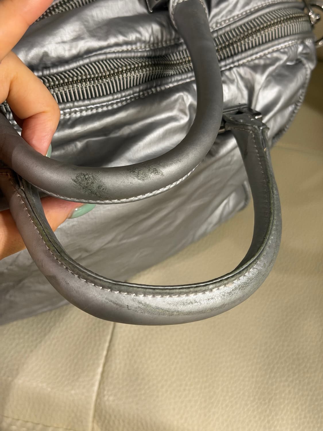 Diesel metal logo silver tote bag 상품이미지6