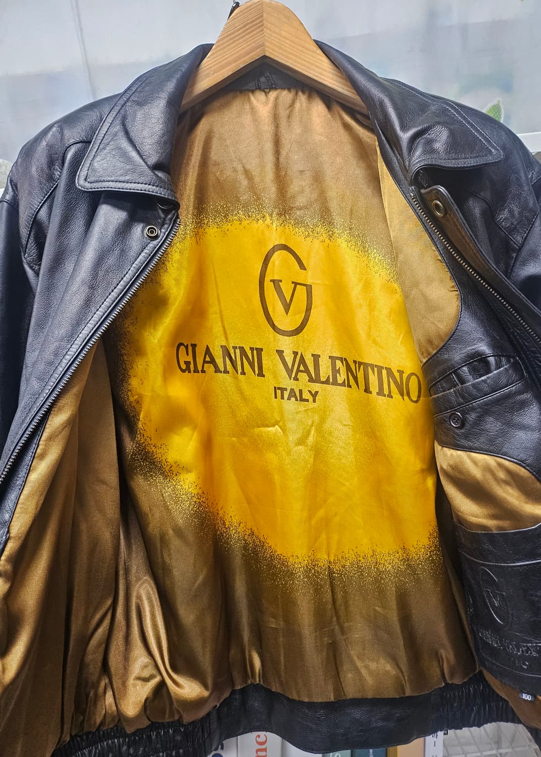 지아니 발렌티노 빈티지 가죽자켓100 양가죽 봄버자켓 XD34 상품이미지1