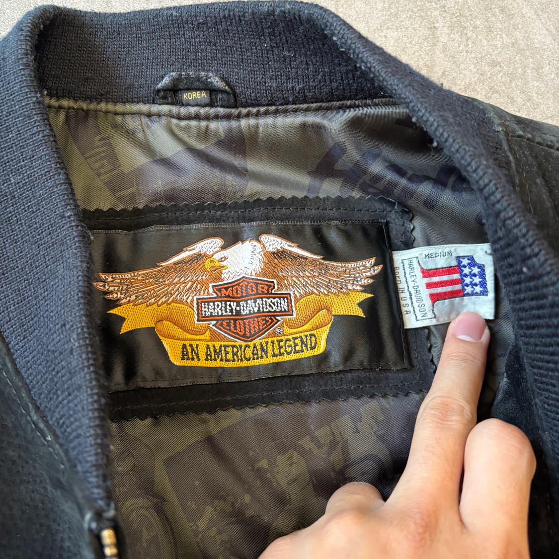 90s 91년 7월 생산 할리 데이비슨 가죽 스웨이드 자켓 상품이미지8