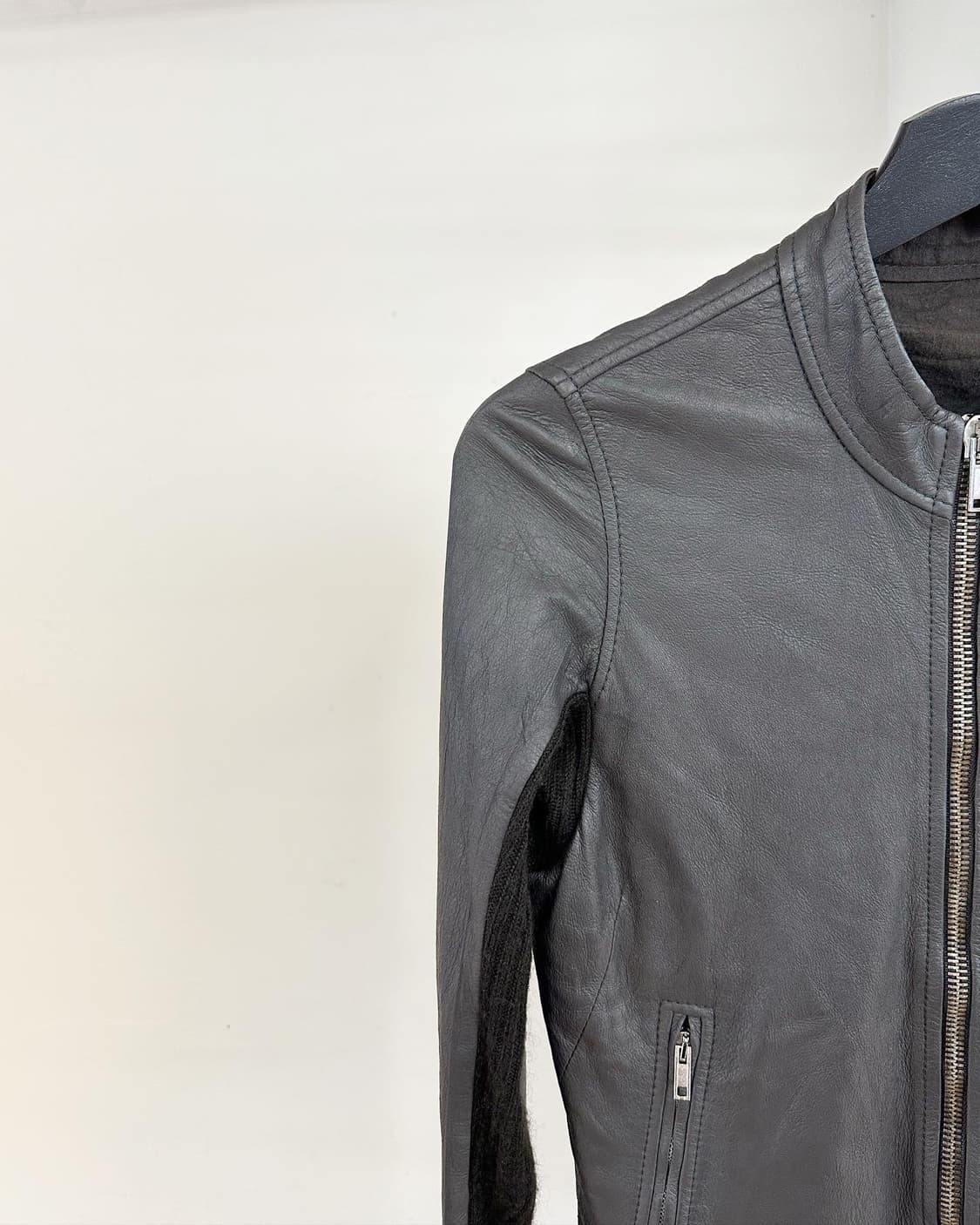 릭 오웬스 블랙 쉽스킨 레더 자켓  상품이미지3