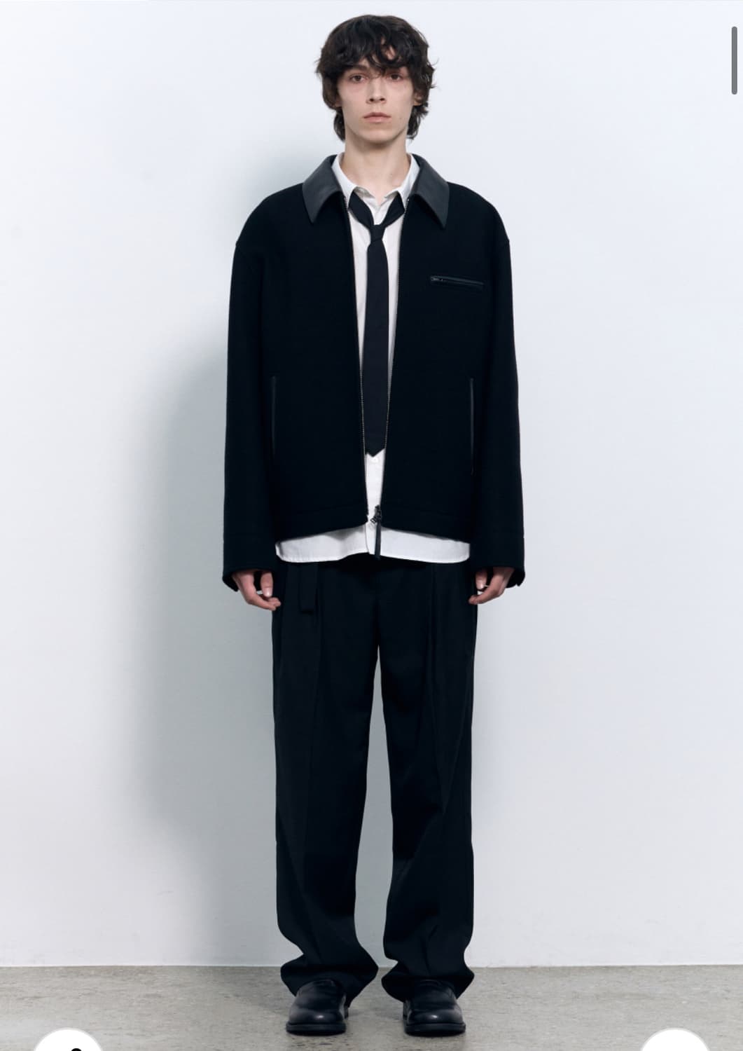 인사일런스 레더 패치 울 워크 자켓 BLACK L사이즈 상품이미지3