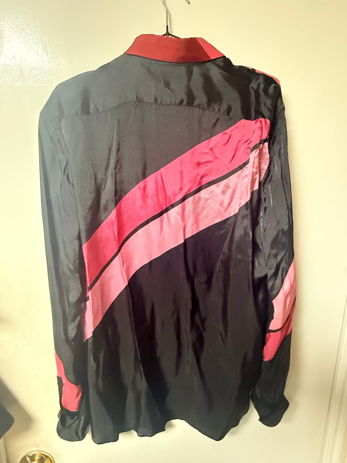 (48)드리스 반 노튼 실크 셔츠 블랙 레드 상품이미지3