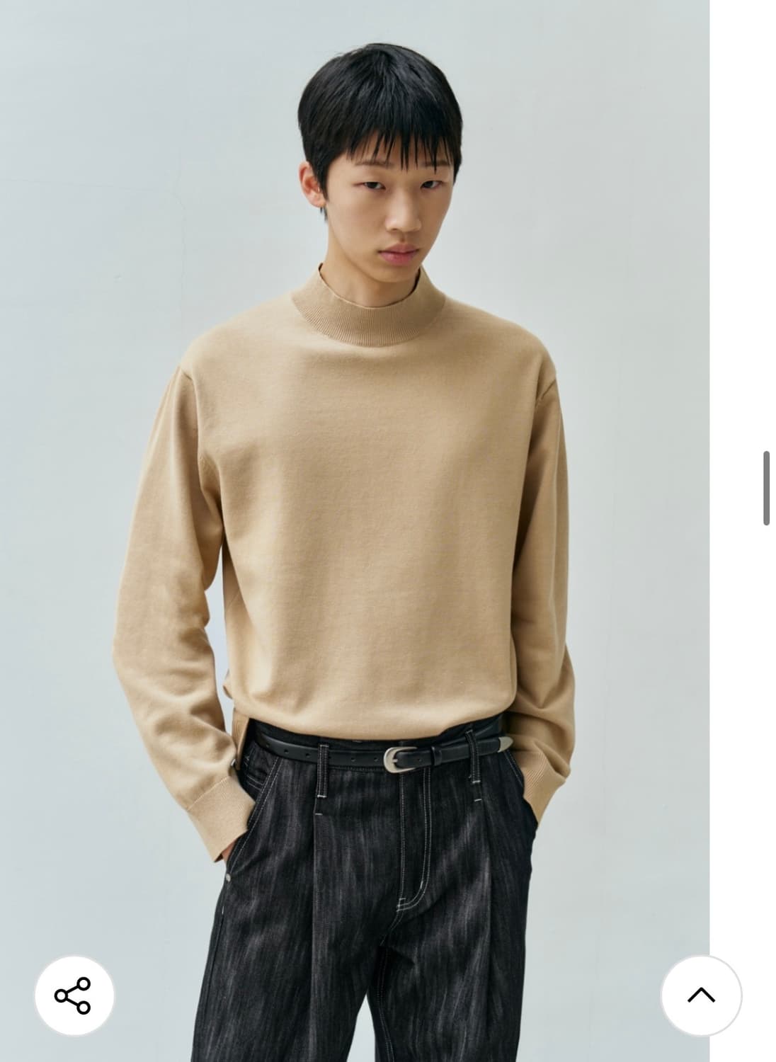 새상품) 미나브 모크넥 니트 베이지 M 상품이미지1