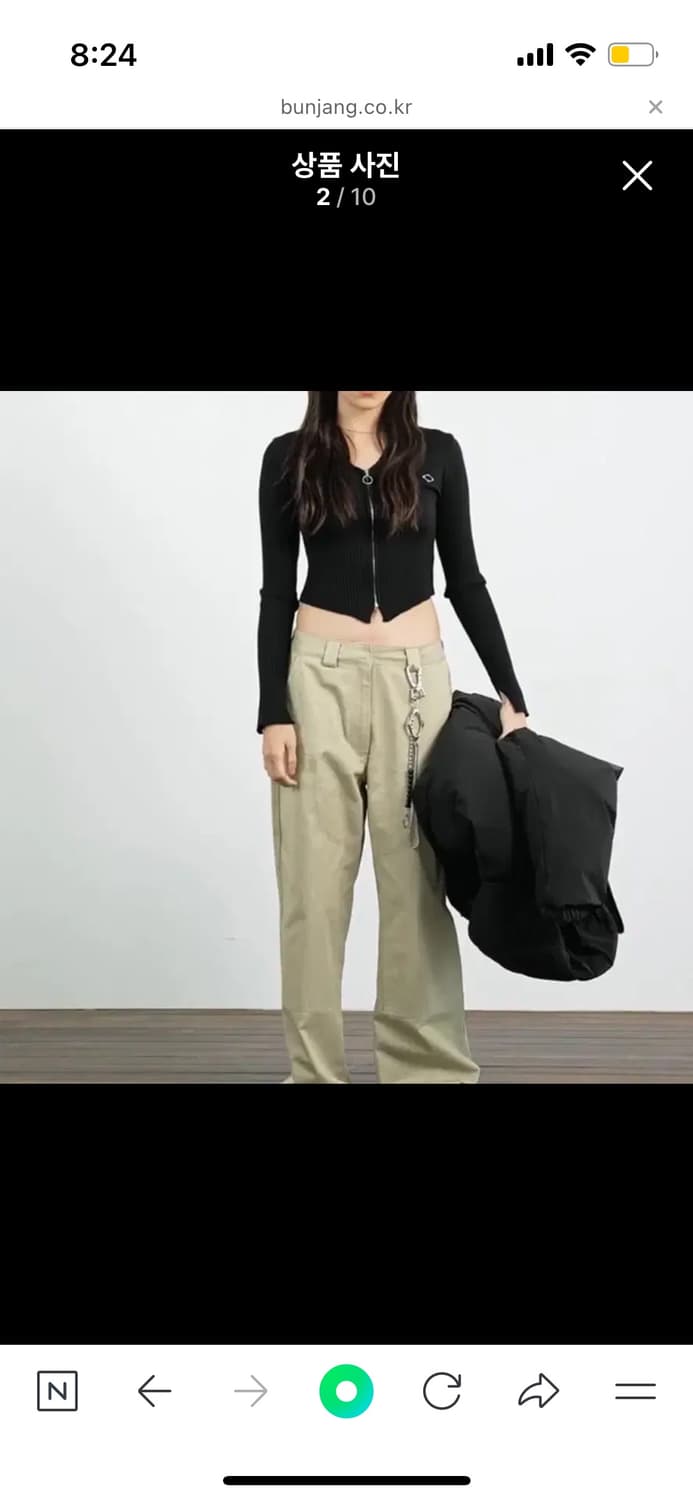 미스치프 에이프런 포켓 워크 팬츠 블랙 (M) 상품이미지2