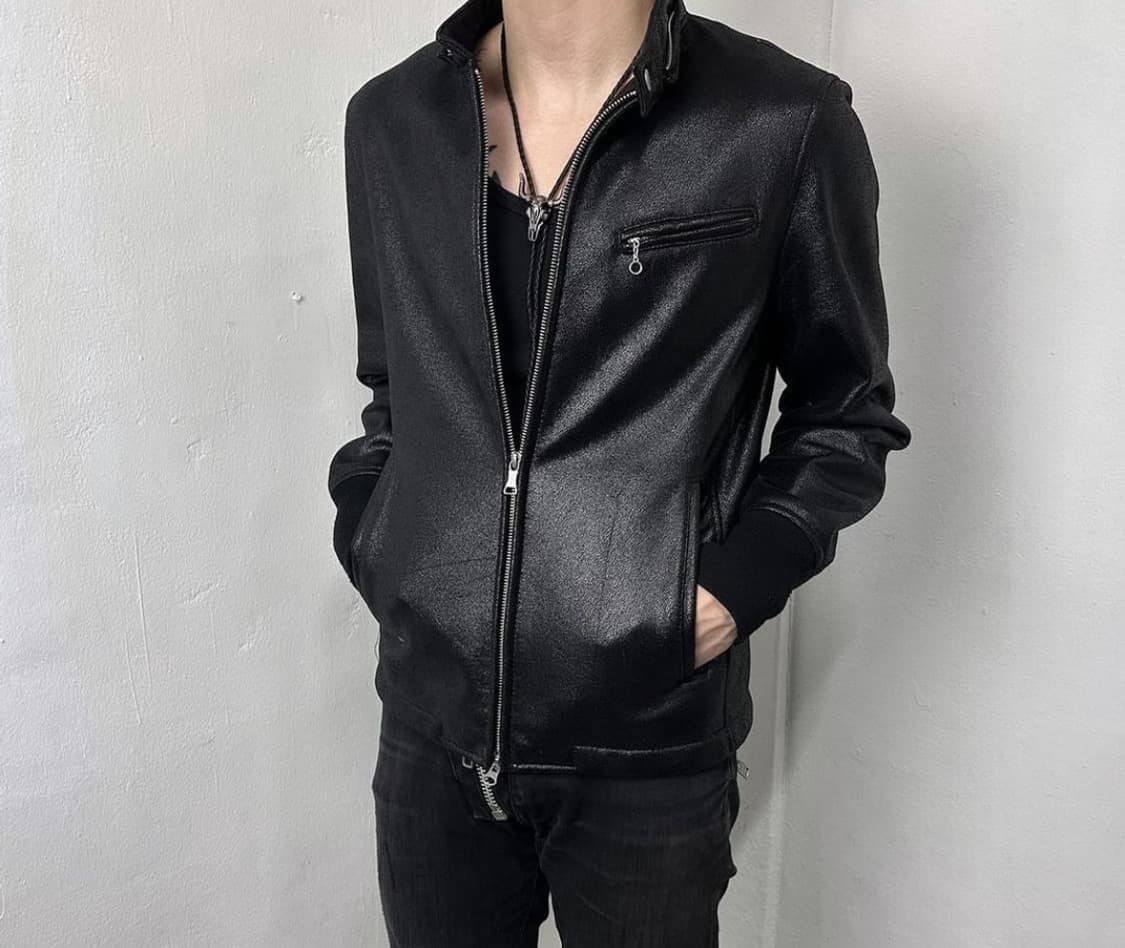 Glossy black mustang blouson jacket 상품이미지3