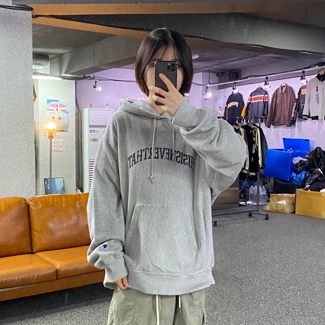 디스이즈네버댓 X 챔피온 빅로고 후드티 B4812 상품이미지1