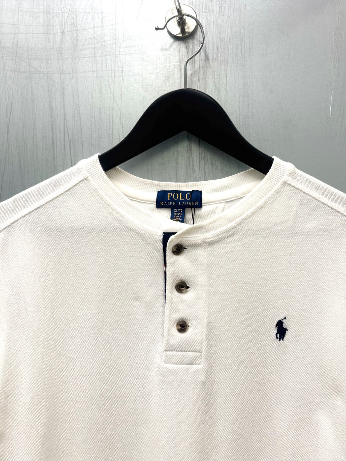 Polo 폴로 랄프로렌 화이트 색상 코튼 헨리넥 반팔 티셔츠 상품이미지2