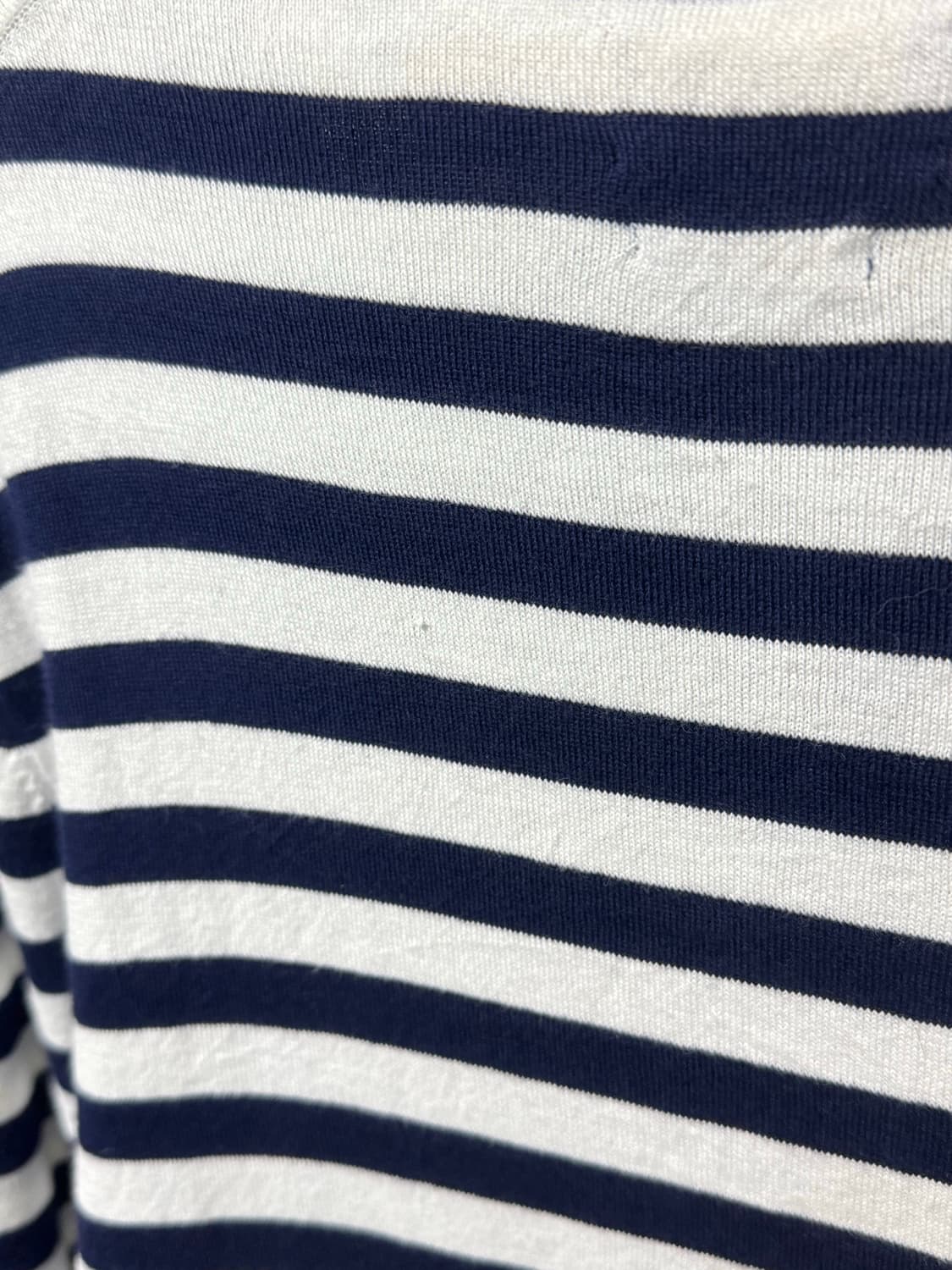 폴로 랄프로렌 네이비 화이트 스트라이프 코튼 가디건(qr) 상품이미지9