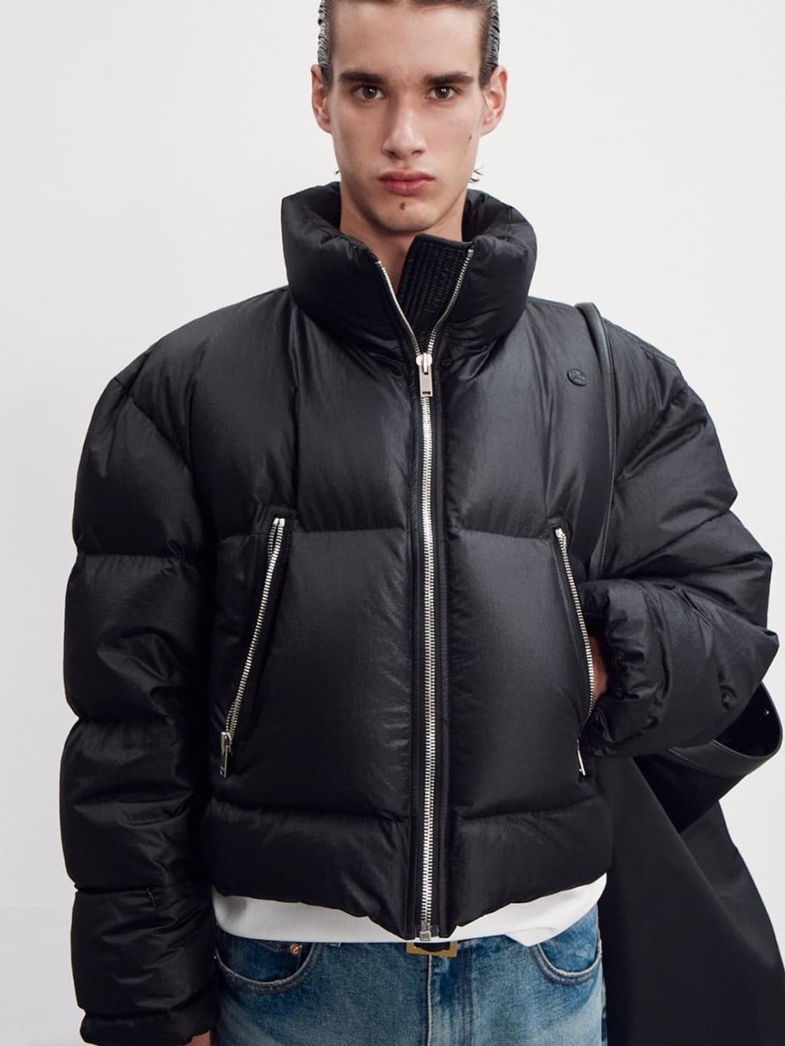 (S) 렉토 샤이닝 퀼티드 숏 구스 다운 점퍼 패딩 상품이미지1