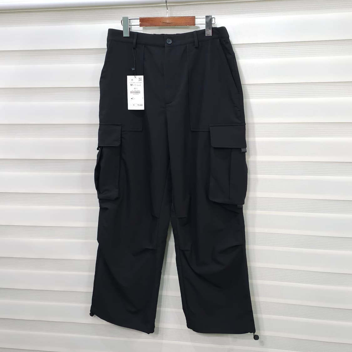 미사용품 자라 블랙 와이드 카고팬츠- M 상품이미지1