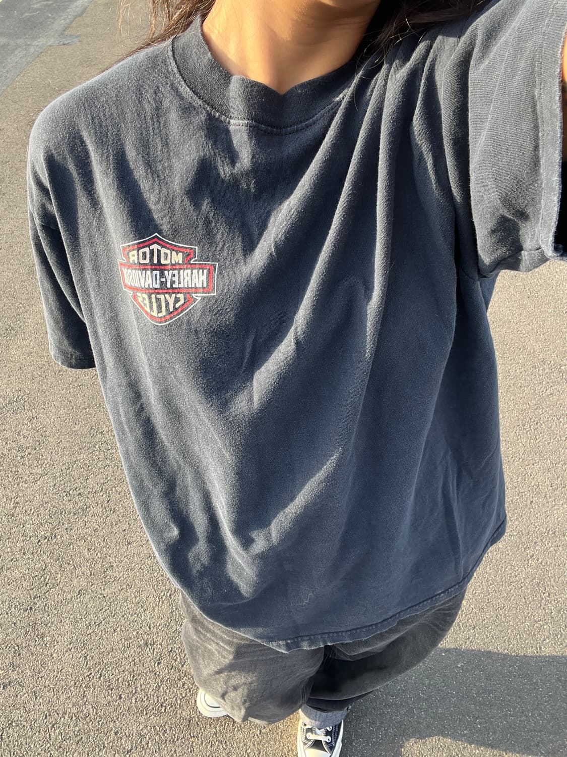 90s USA 빈티지 할리 데이비슨 'Take The Bus' 티셔츠 상품이미지2