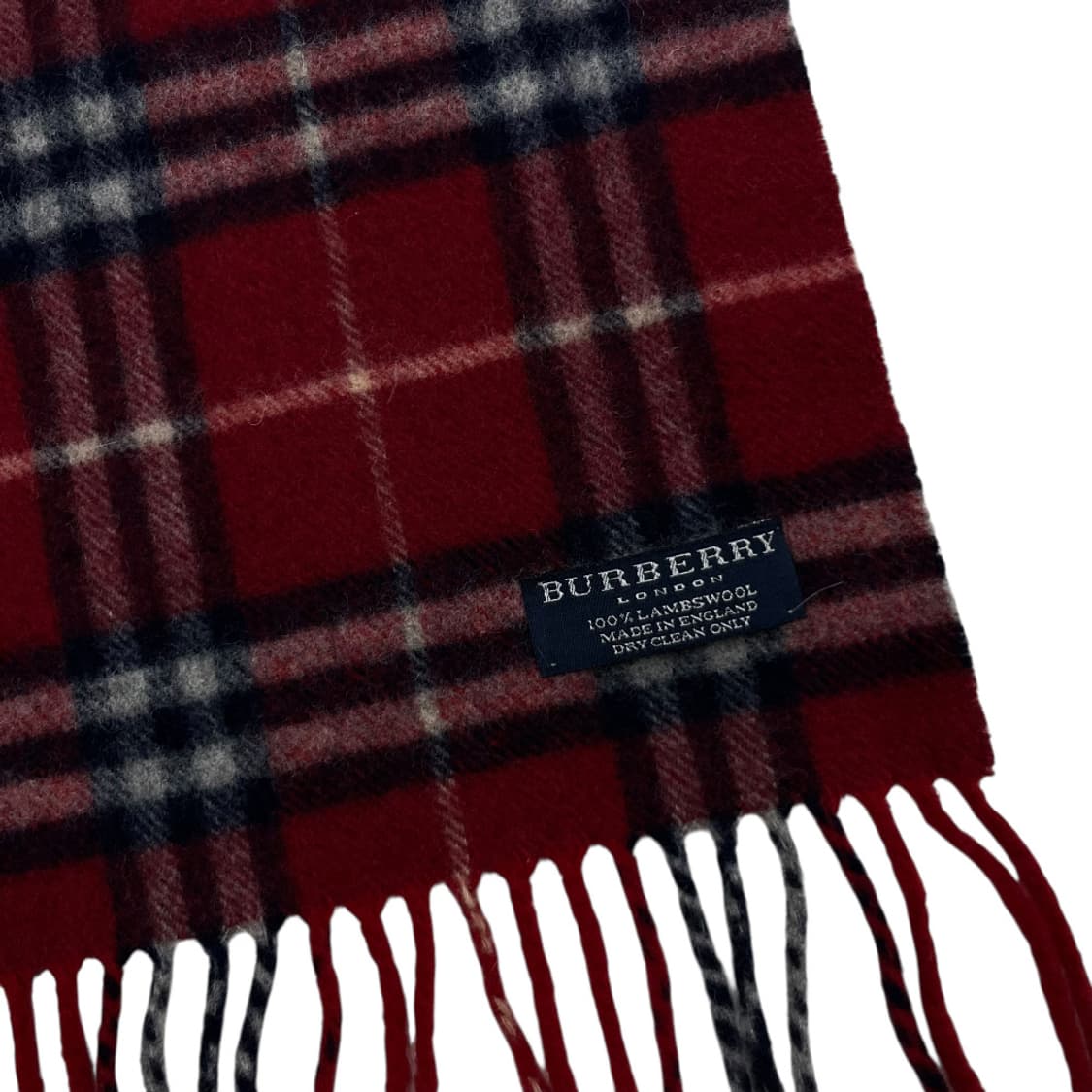버버리 레드 노바체크 홀스 램스울 머플러 상품이미지5