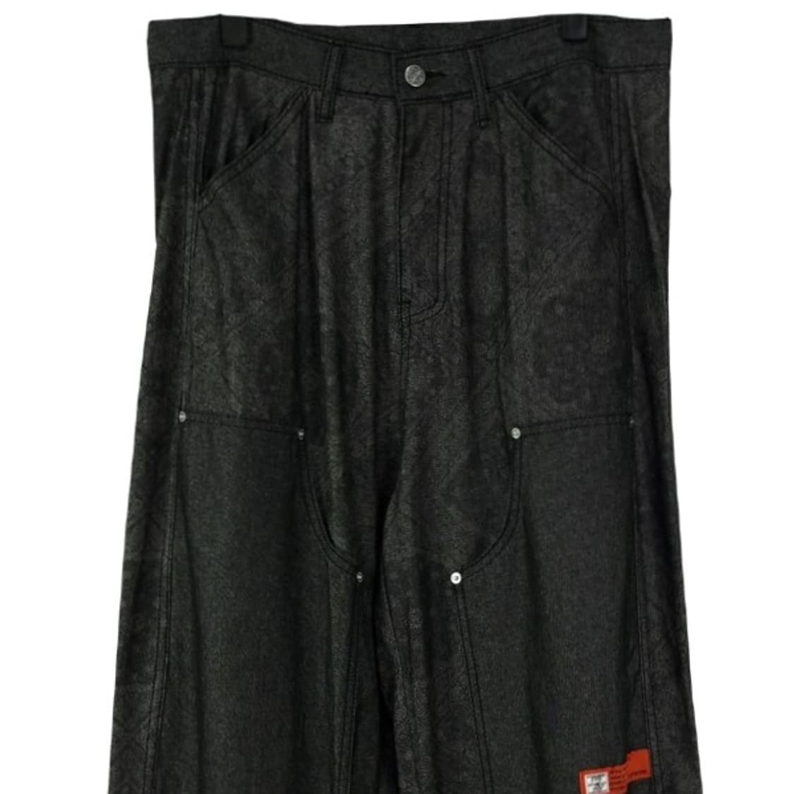 [배드인배드] 페이즐리 패턴 더블니 블랙 데님 팬츠 청바지 M19588 상품이미지4