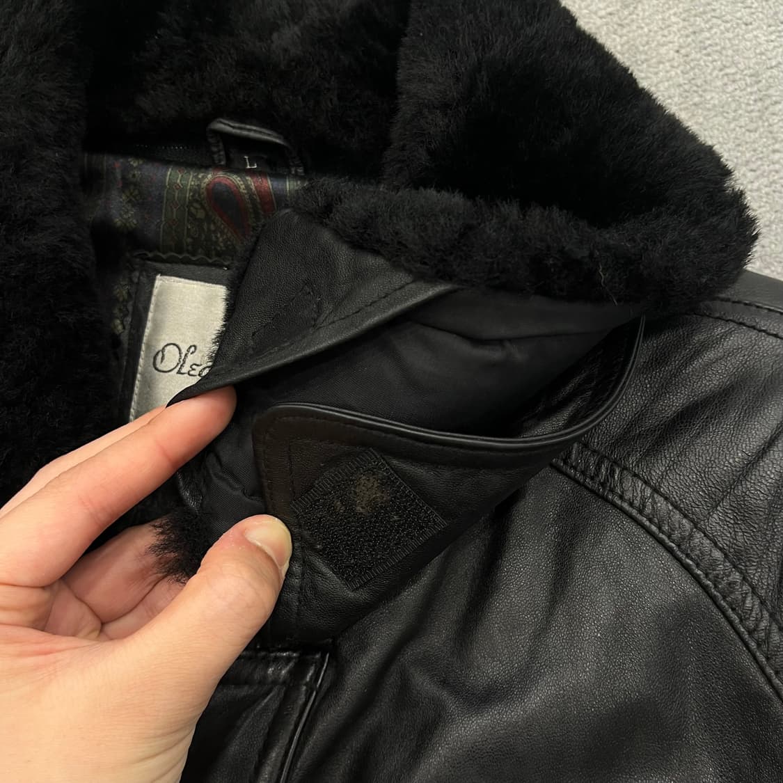 L 빈티지 양가죽 봄버 레더자켓 상품이미지4