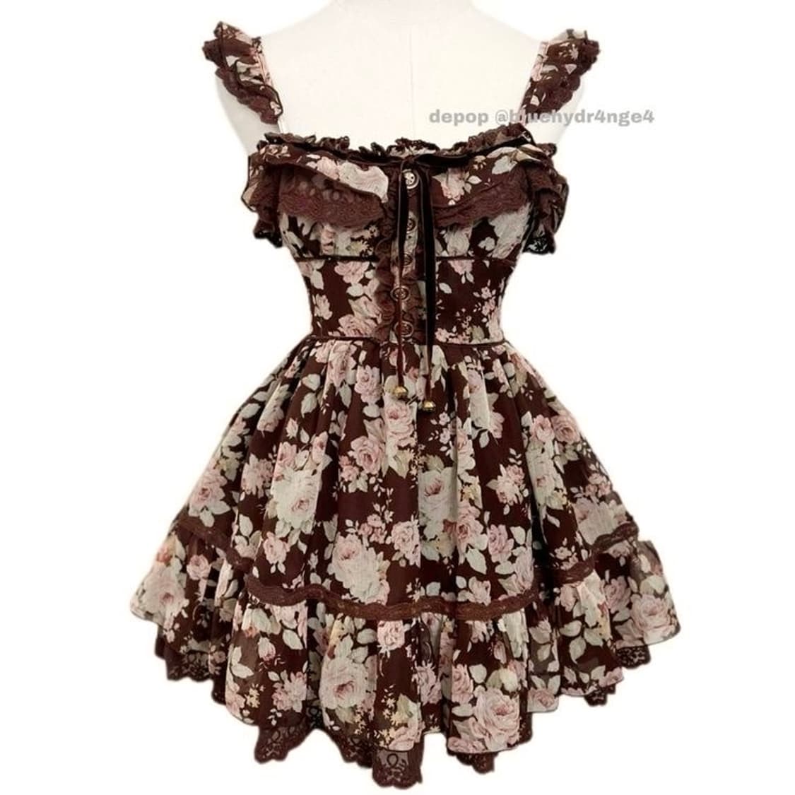 리즈리사 히메카지 히메갸루 라떼갸루 플로럴 리본 원피스 상품이미지2