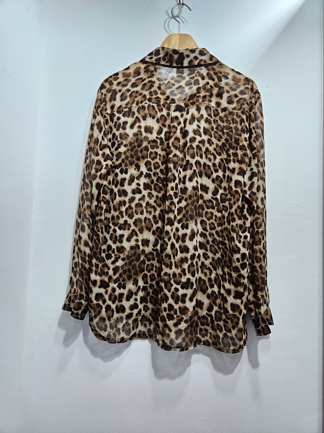 레오파드 시스루 셔츠 블라우스  상품이미지7